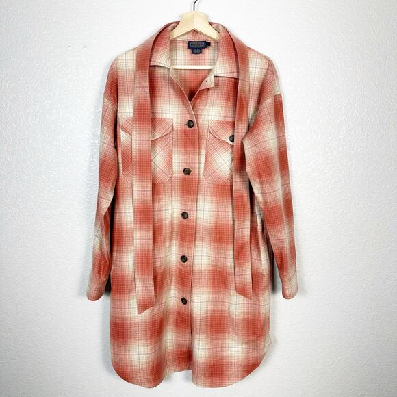 Pendleton Tops - Pendleton Womens 100% Virgin Wool Plaid Overshirt Tunic Shacket Size Small